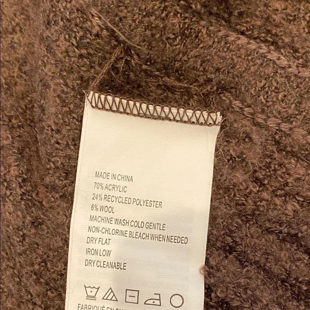 Prana Celadine Reversible Wrap Cardigan Brown/Tan Oversized. Size M/L. 2 Button.